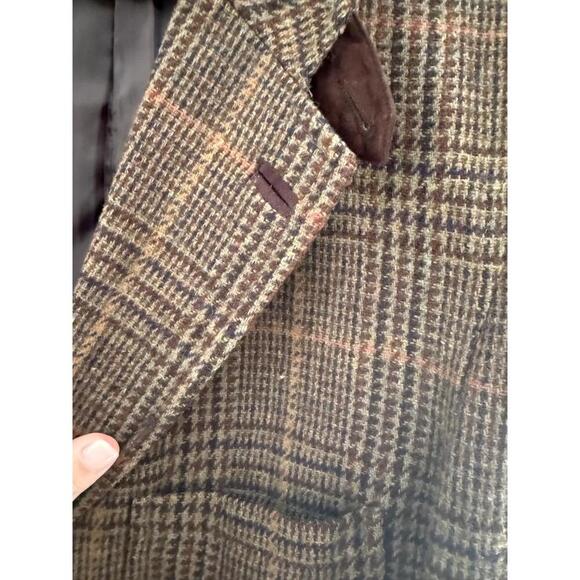 T Harris London Mens Tweed Blazer Brown Plaid Classic Heritage Academic Coat M - Picture 3 of 12